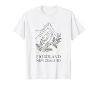 Fiordland New Zealand Kiwi Bird Mountain Retro T-Shirt