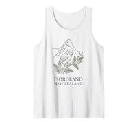 Fiordland New Zealand Kiwi Bird Mountain Retro Tank Top
