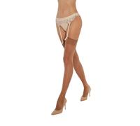 Fiore 20 Denier Sewing Nylon Stockings for Garter Holders, Tan, L