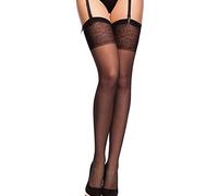Fiore Edvige Women's 20 DEN Suspender Stockings (Black, 4)