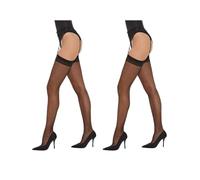 Fiore Extra Fine 20 Denier Stockings - Black 2-pack - XL