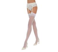 Fiore Extra Fine 20 Denier Stockings, Available in Black, White, Dark Beige or Nude - White, M