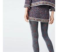 Fiore Libro fancy pantyhose pattern heavy winter tights 40 Den Melange with Red