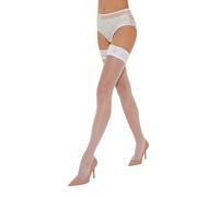 Fiore Luxury 8 Denier Sheer Hold Ups - White - L