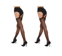 Fiore Women's Amour/Sensual Tights, 20 DEN - Black 2 Pack - L