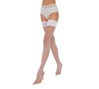 Fiore Women's Liza/Sensual Hold-up Stockings, 40 DEN - White - L