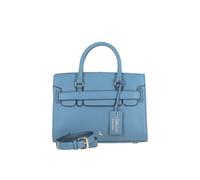 'Fiorella' Real Leather Handbag with Detachable Crossbody Strap Ashwood Leather Blue One Size