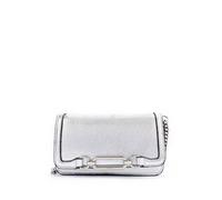 Fiorelli Women's Emilia Hardware Clutch, Stylish Handbag with Crossbody Strap, Small Evening Bag, Faux Leather, Silver