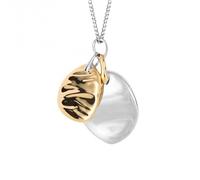 Fiorelli Silver Disc Yellow Gold Pendant P5250 - Classic Look | - Sterling Silver / Platinum Plated / Gold Plated