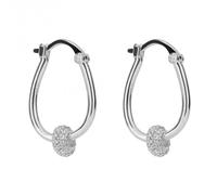 Fiorelli Silver Doughnut Twist Zirconia Hoop Earrings E6219C - - Sterling Silver / Platinum Plated