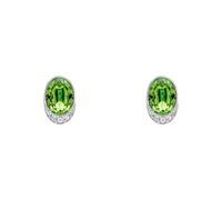 Fiorelli Silver Earrings Peridot Crystal E6464G - Modern Style | - Sterling Silver / Platinum Plated / Peridot Crystal