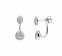 Fiorelli Silver Earrings White Cubic Zirconia E6463C - Premium - Sterling Silver / Platinum Plated / Zirconia