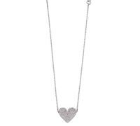 Fiorelli Silver Heart Cubic Zirconia Pave Necklace N4260C -