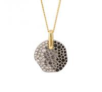 Fiorelli Silver Pendant Platinum Gold P5319B - Sterling Silver / Platinum 18ct Gold / Stone