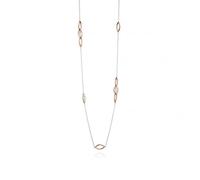 Fiorelli Silver Rose Gold Pearl Marquise Necklace N3981W -