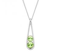 Fiorelli Silver Teardrop Peridot Crystals Pendant P5100G - Bold - Sterling Silver