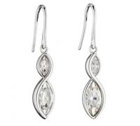 Fiorelli Silver Twist Navette Crystal Earrings E5802C - - Sterling Silver / Rhodium Plated