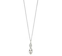 Fiorelli Silver Twist Navette Crystal Pendant P4801C - Polished - Sterling Silver / Rhodium Plated