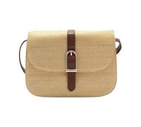 Fiorelli Women's Etta Flap Crossbody Bag, Stylish Shoulder Handbag with Adjustable Straps & Buckle Detailing, Straw & Teak Faux Leather
