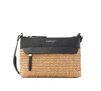 Fiorelli Women's Isla Crossbody Bag, Lightweight & Stylish Shoulder Handbag with Adjustable Straps, Black Faux Leather & Natural Raffia