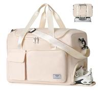 FIORETTO for Easyjet Airlines Cabin Bag 45x36x20 Underseat Travel Duffle Bag Holdall Tote Carry on Luggage Holdall for Women and Men with Shoulder Strap Beige