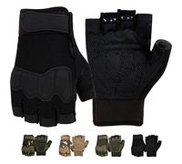 FIORETTO Mens Breathable Padded Fingerless Motorcycle Gloves Half Finger Gloves for Cycling Hiking Climbing Outdoor Sports