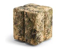 Fiori pouffe in green foliage tapestry fabric White one size