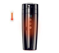 Fiorky 12V-24V Travel Coffee Mug Warmer Digital LCD Display Car Heated Smart Mug Smart Temperature Control Portable Car Heating Cup Touch Screen Water Warmer Bottle Stainless Steel