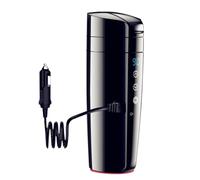 Fiorky 12V-24V Travel Coffee Mug Warmer Digital LCD Display Electric Water Cup Smart Temperature Control Coffee Milk Heated Kettle Touch Screen Portable Car Heating Cup Stainless Steel