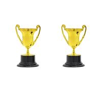 Fiorky 2 Pcs Mini Trophies Bulk for Kids, Gold Award Trophy Cups Plastic Gold Small Trophy Cups Golden Award Trophy Cup for Rewards Props Sports Competitions for forty Favors Bag Fillers