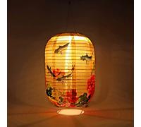 Fiorky 25cm IP65 Waterproof Solar Lanterns Nylon LED Light Japanese Chinese Hanging Lamp for Garden Wedding Holiday Party Garden Camping Decoration