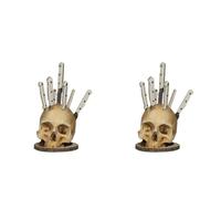 Fiorky 2pcs Skull Knfe Holder for Kitchen Storage, Resin Kitchen Knives Holder Creative Fruit Chopping Knfe Stand Gothic Kitchen Knfe Holder Gadgets for Home Decor, Novelty for Halloween