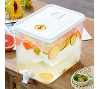 Fiorky 3.5/5/10L High Temperature Resistance Leakproof Fridge Beverage Dispenser with Spigot Juice Dispenser Filter Design Refrigerator Water Bottle with Lid BPA-Free for Fridge/Parties/Home