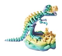 Fiorky 3D Printed Dinosaur Toy Bones with Base 3D-Printed Dinosaurs Skeletons Figures Animals Dino Full Articulated T-Rex Dinosaur Toys Home Office Decor