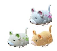 Fiorky 3Pcs Interactive Cat Electric Hamster Cat Toy Mouse Moving (Grey)
