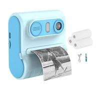 Fiorky 46MP Instant Camera Child Selfie Camera Toy 1080P Toddler Camera 2.4 Inch IPS Screen Mini Thermal Printer with 3 Rolls Photo Paper Gifts for Girls Boys Birthday Holiday Travel