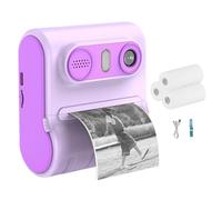 Fiorky 46MP Instant Camera Child Selfie Camera Toy 1080P Toddler Camera 2.4 Inch IPS Screen Mini Thermal Printer with 3 Rolls Photo Paper Gifts for Girls Boys Birthday Holiday Travel