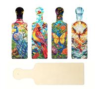 Fiorky 4Pcs Animal Pattern Mandala 5D DIY Diamond Painting Serving Tray with Handle DIY Diamond Painting Food Tray Kit for Desk Coffee Table