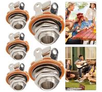 Fiorky 5-Pack 6.35mm Mono Input Jack Nickel 1/4 Inch Guitar Mono Jack Socket Guitar forts Accessories for Electric Guitar Bass