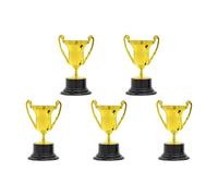 Fiorky 5 Pcs Mini Trophies Bulk for Kids, Gold Award Trophy Cups Plastic Gold Small Trophy Cups Golden Award Trophy Cup for Rewards Props Sports Competitions for forty Favors Bag Fillers