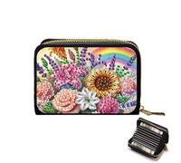 Fiorky 5D DIY Diamond Art Painting Bag Exquisite Pattern Rhinestone Mosiac Zipper Wallet Handbag Diamond Painting Card Bag CIN Purse DIY Craft Female Outdoor Bag for Forty Travel Vacation