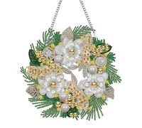 Fiorky 5D DIY Wreath Ornament Single Sid Chrias ing Wreath Art Painting Garland Kit l cor Wreath for Home n Door cor Gift