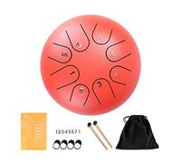 Fiorky 6 Inches 8 Steel Tongue Drum- Percussion Instrument Notes Steel Drums with Storage Bag Musical for Yoga Meditation & Sound Therapy, Adult Gift with Bag, Mallets & Songbook