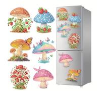 Fiorky 6 Pcs 5D DIY Fridge Magnet Kits, Acrylic Diamond Art Magnets Decals Refrigerator Magnet Fridge Magnet for Car Mailbox Decor