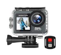 Fiorky Action Camera - 5K 4K 60FPS Sport Camera Ant-shake WIFI Action Video Cam Dual Screen Outdoor Cycling Camera 170° Wide Angle 30m Waterproof with Remote Control