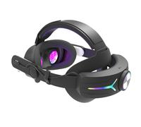 Fiorky Adjustable RGB Head Strap with 12000mAh Battery Extend VR Playtime Replacement Head Strap Enhanced Support and Balance Head Strap Battery VR Accessories Strap for Mta Quest 3S VR