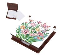 Fiorky Animals Diamond Painting Notecard Box Contains 160 Sheets of Paper Gem Painting Memo Pad Holder Mosaic Kit Rhinestones Post It Dispenser for Adults Beginners