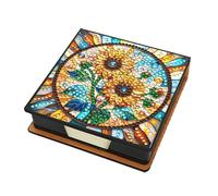 Fiorky Animals Leather Gem Art Sticky Note Holder Gem Painting Memo Pad Holder Mosaic Kit Diamond Art Note Box with 150 Sheets of Paper for Adults Beginners