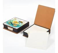 Fiorky Animals Leather Gem Painting Memo Pad Holder Mosaic Kit Rhinestones Post It Dispenser Diamond Art Note Box with 160 Sheets of Paper for Adults Beginners