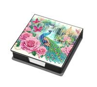 Fiorky Animals Leather Gem Painting Memo Pad Holder Mosaic Kit Rhinestones Post It Dispenser Diamond Art Note Box with 160 Sheets of Paper for DIY Art Craft